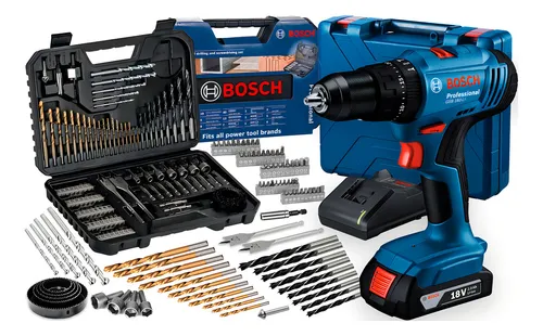 Parafusadeira Bosch GSB 183-LI com Maleta e Kit 103 Peças